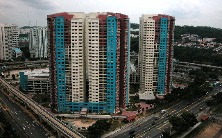 Singapore. Bukit Panjang's new HDB apartments & Maysprings in 2002 