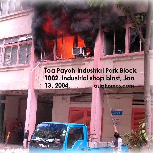 Jan 13 04 Toa Payoh Industrial shop explosion