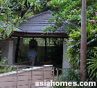 Singapore upscale condo, Scotts 28 barbecue area beside the pool