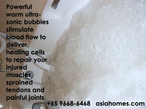 Ultrasonic bubble massage bath, +65 9668-6468, asiahomes.com