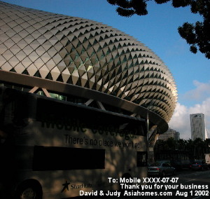 The Esplanade theatres, Singapore Aug 1 2002