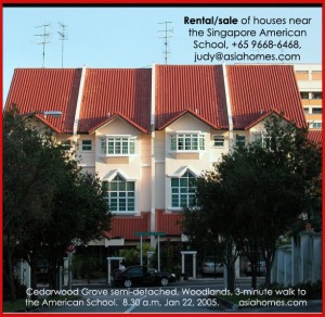 Semi-detached Cedarwood Grove house, 3-min walk to the Singapore American School. asiahomes.com