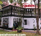 Singapore bungalow. Black & White colonial bungalow