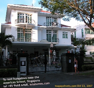 Bungalows near American School, Singapore. Asiahomes.com  +65 9668 6468