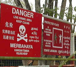 Danger signs - live firing area